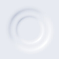 Neumorphism style, circle white button with shadow vector illustration.