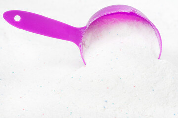 Laundry detergent for washing machines and a plastic scoop for dosing. Washing powder with...