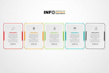 Infographic template five option, process or step for business