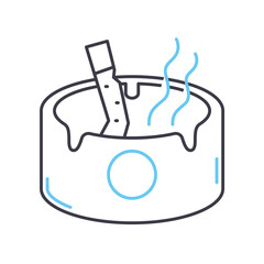 ashtray line icon, outline symbol, vector illustration, concept sign