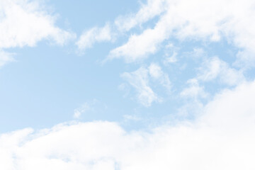 Beautiful cirrus clouds on blue sky on a sunny day background texture
