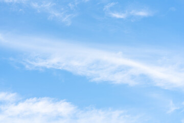 Fototapeta premium Beautiful cirrus clouds on blue sky on a sunny day background texture