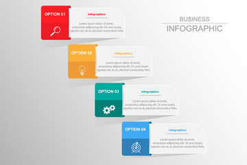 vector illustration infographic design template with icons and 4 options or steps.