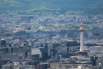 京都の街並みと京都タワー