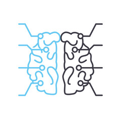 artificial intellegence line icon, outline symbol, vector illustration, concept sign