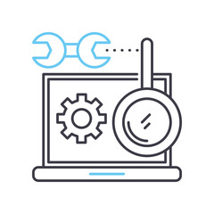 search optimization line icon, outline symbol, vector illustration, concept sign