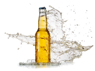 Apple cider unopened bottle splash