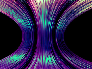 Abstract futuristic wave landscape on a dark background.