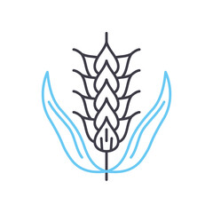 barley line icon, outline symbol, vector illustration, concept sign