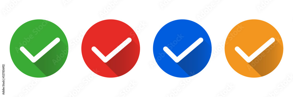 Poster modern shaded checkmark icon set. tick symbol set. vector.