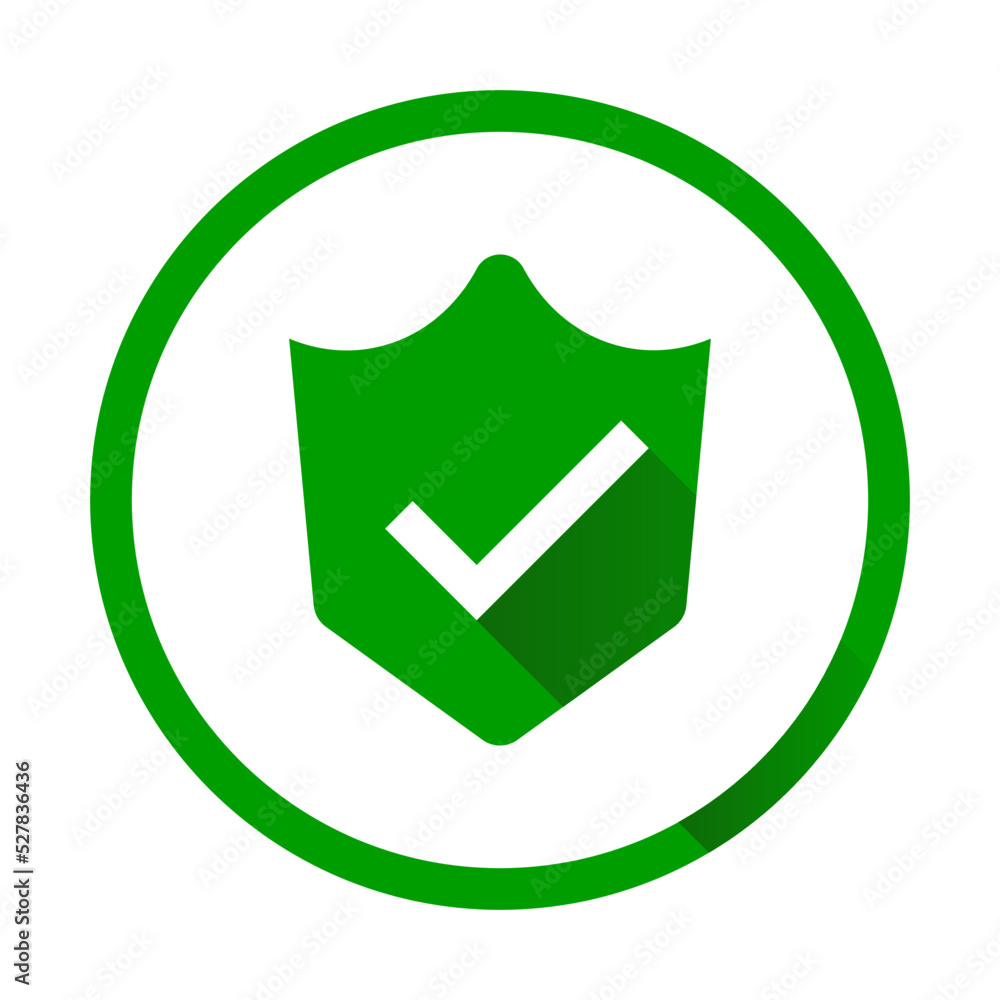 Aufkleber checkmark shield icon. authentication or approval. proof of vaccination. vector.