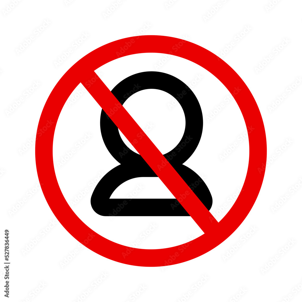 Poster user block icon. user ban icon. vector.