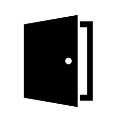 Open door silhouette icon. Entrance. Vector.