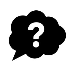 Question balloon silhouette icon. Question. Frequently asked questions. Ideas and thoughts. Vector.