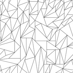 Seamless vector linear black and white pattern of triangles. Seamless vector geometric pattern of simple shapes.