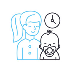 Fototapeta premium babysitter line icon, outline symbol, vector illustration, concept sign