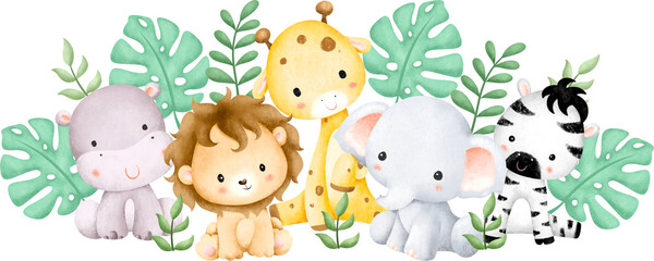 Cute baby safari animals © Stella