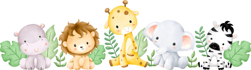 Cute baby safari animals © Stella