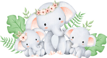 Cute elephant family © Stella