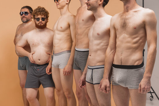 Image Of Handsome Naked Guys Posing In White Briefs Stock Photo, Picture  and Royalty Free Image. Image 66366183.