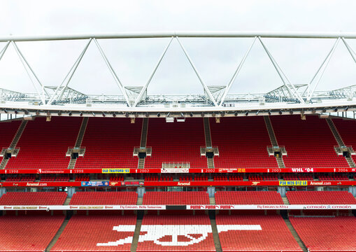 Tribunes at Emirates Stadium - the official arena of FC Arsenal, London