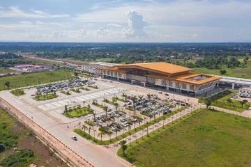 Fotobehang Vientiane Capital, Laos 24 June 2022: A new medium-speed railway station from the Lao-China project. Ready to launch new solutions for passengers in northern Laos and China © Morng