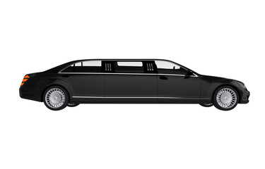 Luxury Black Limo PNG. Limousine Illustration.