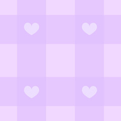 ラベンダーハートチェックパターン♪