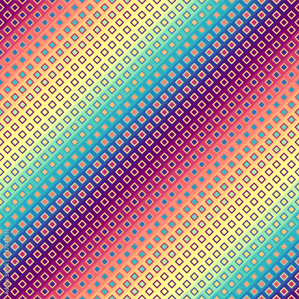 Poster Geometric abstract pattern moire overlay style. Abstract square texture