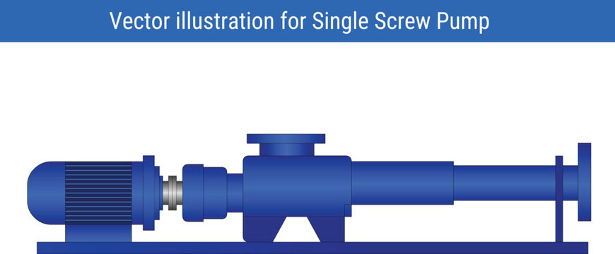 Vector illustration for Single Screw Pump