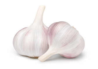 Raw garlic isolated on white background, cut out