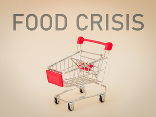 Empty shopping cart food crisis and shortage
