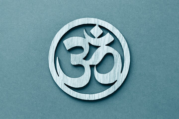 Om or aum symbol of hinduism and buddhism background