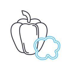 bell pepper line icon, outline symbol, vector illustration, concept sign