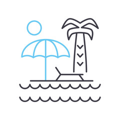 Fototapeta na wymiar beach vacation line icon, outline symbol, vector illustration, concept sign