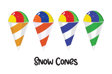 snow cones design vector flat isolated illustration