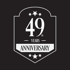 Luxury 49th years anniversary vector icon, logo. Graphic design element