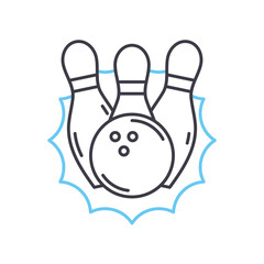 bowling line icon, outline symbol, vector illustration, concept sign