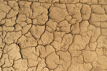 Dry and cracked land, dry due to lack of rain