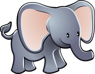 Fototapeta premium Lovable Elephant Cartoon Vector Illustration