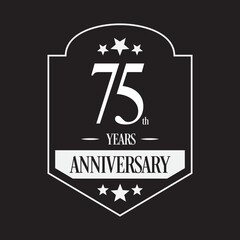 Luxury 75th years anniversary vector icon, logo. Graphic design element