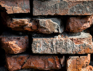 Old brick wall. Bricks background.