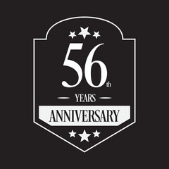 Luxury 56th years anniversary vector icon, logo. Graphic design element
