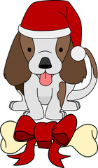 Illustration of gift bone and dog