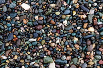 Pebbles on the beach. Pebbles texture.