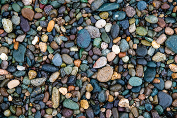 Pebbles on the beach. Pebbles texture.