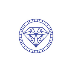 Creative beauty diamond stone emblem logo and icon design template. Simple flat vector illustration of crystal framework glass constellation, gem jewelry. Minimalist line art a symbol of luxury.