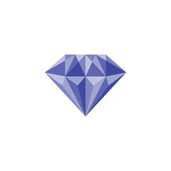 Creative diamond stone logo and icon design template. Simple flat vector illustration of beauty crystal blue glass gradation mosaic, gem jewelry. Minimalist geometric art symbol of luxury.