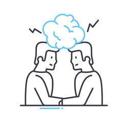 brainstorm line icon, outline symbol, vector illustration, concept sign