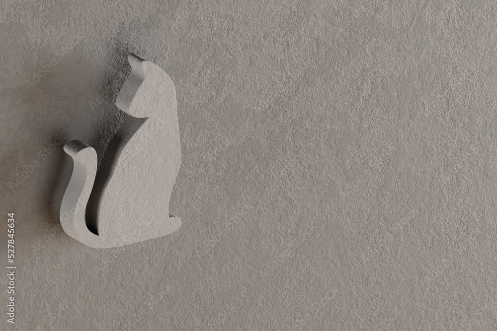 Aufkleber beautiful abstract illustrations gray halloween cat symbol icons on a gray wall background. 3d rende